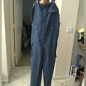 LLK. NW. CHIC ME Blue Sleeveless Utility Jumpsuit SZ. SM POCKETS SUPER LIGHT 🚨